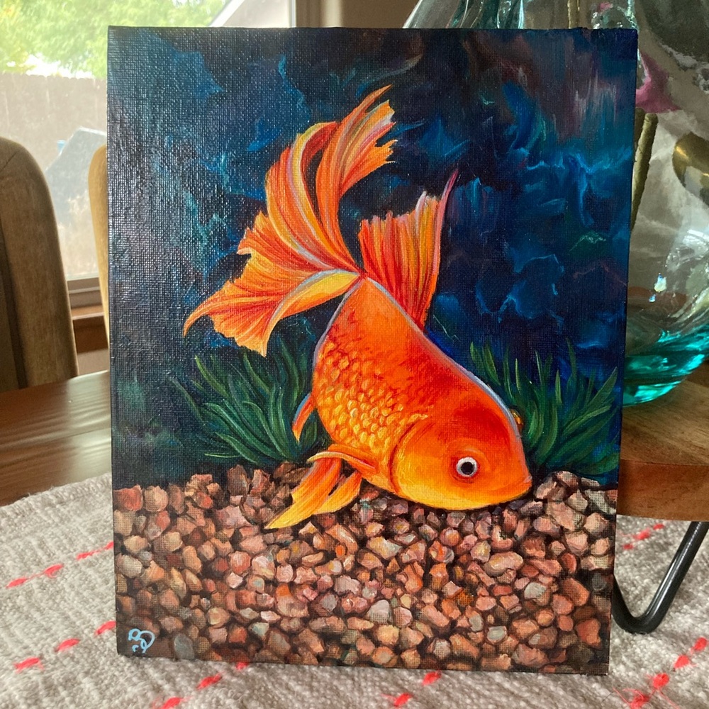 Vibrant Orange Goldfish Canvas Art